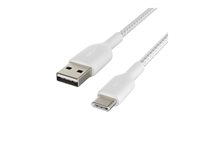 Belkin BoostCharge - USB-kabel - USB-C (hane) till USB (hane) - 15 cm - vit CAB002BT0MWH