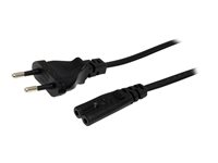 StarTech.com 2m (6ft) Laptop Power Cord, EU Plug to C7, 2.5A 250V, 18AWG, Notebook / Laptop Replacement AC Power Cord, Printer/Power Brick Cord, Europlug to IEC 60320 C7 - Laptop Charger Cable, UL Listed - Strömkabel - Eurokontakt (hane) till power IEC 60320 C7 - 1 m - svart PXT101NBEU