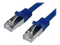 Startech 50cm CAT6 Ethernet Cable, 10 Gigabit Shielded Snagless RJ45 100W PoE Patch Cord, CAT 6 10GbE SFTP Network Cable w/Strain Relief, Blue, Wiring is UL Certified/TIA - Category 6 - 26AWG (N6SPAT50CMBL) - Patch-kabel - RJ-45 (hane) till RJ-45 (hane) - 50 cm - SFTP - CAT 6 - formpressad, hakfri - blå N6SPAT50CMBL