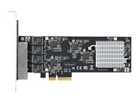 StarTech.com 4-Port 2.5Gbps NBASE-T PCIe Network Card, Intel I225-V Chip, Quad Port Computer Network Card, Multi-Gigabit NIC, PCI Express Server LAN Card, Desktop Ethernet Interface Card, PCI Express 2.0 (PR42GI-NETWORK-CARD) - Nätverksadapter - PCIe 2.0 x4 - 10M/100M/1G/2.5 Gigabit Ethernet x 4 - svart PR42GI-NETWORK-CARD