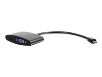 C2G 20cm Mini DisplayPort to HDMI or VGA Adapter Converter 4K UHD - Black - Videokort - Mini DisplayPort hane till 15 pin D-Sub (DB-15), HDMI hona - 20.3 cm - skärmad - svart - stöd för 4K 80935