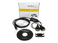 StarTech.com FTDI USB till seriell RS232-kabeladapter med 2 portar och COM-retention - Seriell adapter - USB - RS-232 x 2 - svart ICUSB2322F