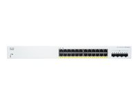 Cisco Business 220 Series CBS220-24FP-4X - Switch - smart - 24 x 10/100/1000 (PoE+) + 4 x 10 Gigabit SFP+ (upplänk) - rackmonterbar - PoE+ (382 W) CBS220-24FP-4X-EU