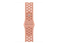 Apple Nike - Band för smart klocka - 46mm - storlek S/M - alpenglow rosa - för Watch Hermès Series 9, SE 3, Series 10, Series 11, Series 8, Series 9, Ultra 2, Ultra 3 MGC64ZM/A