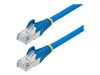 StarTech.com 50cm CAT6a Ethernet Cable - Blue - Low Smoke Zero Halogen (LSZH) - 10GbE 500MHz 100W PoE++ Snagless RJ-45 w/Strain Reliefs S/FTP Network Patch Cord - Patch-kabel - RJ-45 (hane) till RJ-45 (hane) - 50 cm - S/FTP - CAT 6a - IEEE 802.3bt - halogenfri, formpressad, hakfri, tvinnad - blå NLBL-50C-CAT6A-PATCH