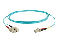 C2G LC-SC 10Gb 50/125 OM3 Duplex Multimode PVC Fiber Optic Cable (LSZH) - Nätverkskabel - SC-läge (multi-mode) (hane) till LC multiläge (hane) - 30 m - fiberoptisk - duplex - 50/125 mikron - OM3 - halogenfri - havsblå 85539