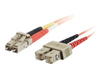 C2G LC-SC 50/125 OM2 Duplex Multimode PVC Fiber Optic Cable (LSZH) - Nätverkskabel - SC-läge (multi-mode) (hane) till LC multiläge (hane) - 15 m - fiberoptisk - duplex - 50/125 mikron - OM2 - halogenfri - orange 85489