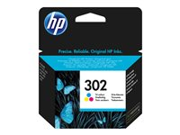 HP 302 - 4 ml - färg (cyan, magenta, gul) - original - bläckpatron - för Deskjet 11XX, 21XX, 36XX; Envy 451X, 452X; Officejet 38XX, 46XX, 52XX F6U65AE#301