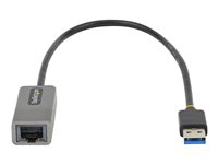 StarTech.com USB till Ethernet-adapter, USB 3.0 till 10/100/1000 Gigabit Ethernet LAN-omvandlare för bärbara datorer, 30 cm ansluten kabel, USB till RJ45-adapter, NIC-adapter, USB-nätverksadapter - Nätverksadapter - USB 3.2 Gen 1 - Gigabit Ethernet x 1 - rymdgrå USB31000S2