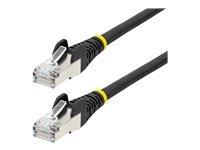 StarTech.com 1m CAT6a Ethernet Cable - Black - Low Smoke Zero Halogen (LSZH) - 10GbE 500MHz 100W PoE++ Snagless RJ-45 w/Strain Reliefs S/FTP Network Patch Cord - Patch-kabel - RJ-45 (hane) till RJ-45 (hane) - 1 m - S/FTP - CAT 6a - IEEE 802.3bt - halogenfri, formpressad, hakfri, tvinnad - svart NLBK-1M-CAT6A-PATCH