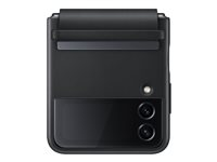Samsung EF-VF721 - Baksidesskydd för mobiltelefon - läder - svart - för Galaxy Z Flip4 EF-VF721LBEGWW