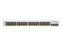 Cisco Business 220 Series CBS220-48FP-4X - Switch - smart - 48 x 10/100/1000 (PoE+) + 4 x 10 Gigabit SFP+ (upplänk) - rackmonterbar - PoE+ (740 W) CBS220-48FP-4X-EU