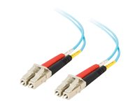 C2G LC-LC 10Gb 50/125 OM3 Duplex Multimode PVC Fiber Optic Cable (LSZH) - Nätverkskabel - LC multiläge (hane) till LC multiläge (hane) - 30 m - fiberoptisk - duplex - 50/125 mikron - OM3 - halogenfri - havsblå 85557