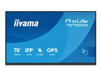 iiyama ProLite TN7505A-B1AG - 75" Diagonal klass (74.52" visbar) LED-bakgrundsbelyst LCD-skärm - interaktiv digital skyltning - med pekskärm (multi-touch) / PC-anslutning som tillval - 4K UHD (2160p) 3840 x 2160 TN7505A-B1AG