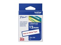 Brother TZe-232 - Standardlim - rött på vitt - Rulle (1,2 cm x 8 m) 1 kassett(er) bandlaminat - för Brother PT-D210, D600, H110; P-Touch PT-1005, D200, D450, E550, H105, H110, P300, P900 TZE232