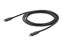 StarTech USB C to UCB C Cable - 0.5m - Short - M/M - USB 3.1 (10Gbps) - USB C Charging Cable - USB Type C Cable - USB-C to USB-C Cable (USB31CC50CM) - USB-kabel - USB-C (hane) rak till USB-C (hane) rak - USB 3.1 Gen 2 / Thunderbolt 3 / DisplayPort 1.2 - 50 cm - stöd för 4K - svart - för P/N: HB31C2A2CB, HB31C3A1CS, HB31C4AS, M2E1BRU31C, PEXUSB311AC3, SV211HDUC, SV221HUC4K USB31CC50CM