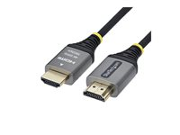 Startech - Premium hög hastighet - HDMI-kabel med Ethernet - HDMI hane till HDMI hane - 3 m - skärmad - svart & silver - 1440p (UWQHD) stöd 144Hz, 4K60Hz stöd, Returkanal för ljud (ARC), flätad, HDR10-stöd, ultra flexibel, upp till 18 Gbps dataöverföringshastighet, hög flexibilitet, passiv HDMI2-FLEX-4K60-3M