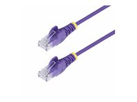 StarTech.com 1.5m Purple Slim CAT6 Ethernet Cable, Snagless, 28AWG, LSZH - Patch-kabel - RJ-45 (hane) till RJ-45 (hane) - 1.5 m - 3.6 mm - UTP - CAT 5/5e/6 - IEEE 802.3bt - halogenfri, hakfri - lila N6PAT150CMPLS