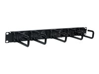 Eaton Tripp Lite Series Rack Enclosure Cabinet Horizontal Cable Ring Flexible 1URM - Kabelhållarsats för rack - svart - 1U - 19" SRCABLERING1U