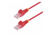StarTech.com 1.5m Red Slim CAT6 Ethernet Cable, Snagless, 28AWG, LSZH - Patch-kabel - RJ-45 (hane) till RJ-45 (hane) - 1.5 m - 3.6 mm - UTP - CAT 5/5e/6 - IEEE 802.3bt - halogenfri, hakfri - röd N6PAT150CMRDS