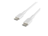 Belkin BoostCharge - USB-kabel - USB-C (hane) till USB-C (hane) - 1 m - vit CAB003BT1MWH