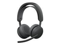 Logitech Zone Wireless 2 ES - Headset - på örat - Bluetooth - trådlös, kabelansluten - aktiv brusradering - USB-C - grafit - TeamSpeak-certifierad 981-001493