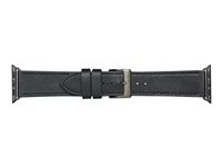 dbramante1928 Copenhagen - Klockrem för smart klocka - rymdgrå/svart - för Apple Watch Hermès Series 9, SE 3, Series 10, Series 11, Series 9, Ultra 2, Ultra 3 AW44BLSG1033