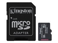 Kingston Industrial - Flash-minneskort (adapter, microSDHC till SD inkluderad) - 16 GB - A1 / Video Class V30 / UHS-I U3 / Class10 - microSDHC UHS-I SDCIT2/16GB