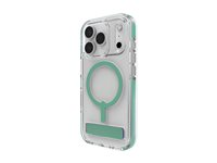 Zagg Santa Cruz Snap - Baksidesskydd för mobiltelefon - med fällbart ställ - MagSafe-kompatibilitet - mystisk grön - för Apple iPhone 17 Pro 702318962