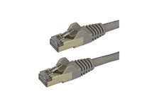 StarTech.com 1,5 m CAT6a-patchkabel - Skyddad (STP) - 100% kopparledning - Hakfria kontakter - Grå - Patch-kabel - RJ-45 (hane) till RJ-45 (hane) - 1.5 m - STP - CAT 6a - formpressad, hakfri - grå 6ASPAT150CMGR
