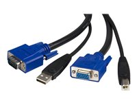 StarTech.com 1,8 m 2-i-1 USB KVM-kabel - Tangentbords-/video-/mus-/USB-kabel - HD-15 (VGA), USB typ B (hane) till USB, HD-15 (VGA) - 1.8 m - för P/N: RKCOND17HD, SV231USBGB, SV231USBLC, SV431USB, SV431USBAE, SV431USBAEGB, SV431USBDDM SVUSB2N1_6