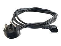 C2G 3m 18 AWG UK 90° Power Cord (IEC320C13R to BS 1363) - Strömkabel - IEC 60320 C13 till BS 1363 (hane) vinklad - 3 m - svart C2G82036