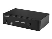 StarTech.com DisplayPort KVM-switch med 4 portar - 4K 60 Hz - Omkopplare för tangentbord/video/mus/ljud/USB - 2 x KVM/ljud/USB - skrivbordsmodell - TAA-kompatibel SV231DPU34K