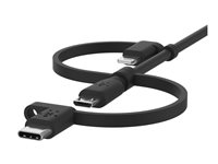 Belkin BOOST CHARGE Universal - USB-kabel - USB hane till mikro-USB typ B, Lightning, 24 pin USB-C hane - 1 m CAC001BT1MBK