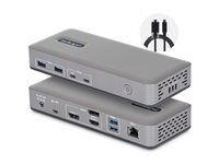 Startech - Dockningsstation - för laptop - USB-C 3.2 Gen 2 - HDMI, 2 x DP - 1GbE - Storbritannien, Europa 199UE-USBC-DOCK