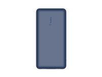 Belkin BoostCharge - Power bank - 20000 mAh - 15 Watt - 3 utdatakontakter (USB, 24 pin USB-C) - på kabel: USB-C - blå BPB012BTBL
