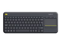 Logitech Wireless Touch Keyboard K400 Plus - Tangentbord - trådlös - 2.4 GHz - nordisk - svart 920-007141