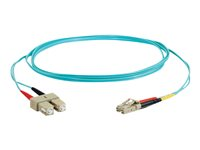 C2G LC-SC 10Gb 50/125 OM3 Duplex Multimode PVC Fiber Optic Cable (LSZH) - Nätverkskabel - SC-läge (multi-mode) (hane) till LC multiläge (hane) - 2 m - fiberoptisk - duplex - 50/125 mikron - OM3 - halogenfri - havsblå 85532