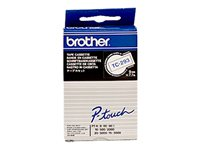 Brother - Vit, blå - Rulle (0,9 cm x 7,7 m) 1 stk band för skrivare - för P-Touch PT-15, PT-20, PT-2000, PT-3000, PT-500, PT-5000, PT-6, PT-8, PT-8E TC293