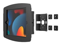 Compulocks iPad 10th-11th (A16) Gen Space Enclosure Glass Mount Black - Monteringssats (väggmonteringskonsol, hölje) - för surfplatta - inhägnad - låsbar - höggradig aluminium - svart - skärmstorlek: 10.9" - monteringsgränssnitt: 100 x 100 mm - glasmonterad - för Apple 10.9-inch iPad (10:e generation) 201MGL209IPDSB