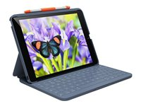 Logitech Rugged Lite - Tangentbord och foliefodral - trådlös - Bluetooth LE - klassisk blå - för Apple 10.2-inch iPad (7:e generation, 8:e generation, 9:e generation) 920-011681