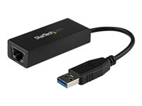 StarTech.com USB 3.0 to Gigabit Ethernet Adapter - 10/100/1000 NIC Network Adapter - USB 3.0 Laptop to RJ45 LAN (USB31000S) - Nätverksadapter - USB 3.0 - Gigabit Ethernet - svart USB31000S