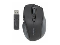 Kensington Pro Fit Mid-Size - Mus - högerhänt - optisk - 6 knappar - trådlös - 2.4 GHz - trådlös USB-mottagare - svart K72405EU