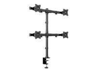 Multibrackets M Deskmount Basic Quad - Monteringssats (montering på skrivbord) - för 4 LCD-bildskärmar - stål, höggradig aluminium - svart - skärmstorlek: 15"-27" - klämma, monterbar 7350073733316