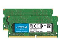 Crucial - DDR4 - sats - 16 GB: 2 x 8 GB - SO DIMM 260-pin - 2666 MHz / PC4-21300 - CL19 - 1.2 V - ej buffrad - icke ECC CT2K8G4S266M