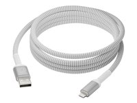 dbramante1928 re-charge - Lightning-kabel - USB hane till Lightning hane - 2.5 m - flätad kabel, 100 % återvunnen plast CB25ALGR7119