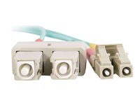 C2G LC-SC 10Gb 50/125 OM3 Duplex Multimode PVC Fiber Optic Cable (LSZH) - Nätverkskabel - SC-läge (multi-mode) (hane) till LC multiläge (hane) - 7 m - fiberoptisk - duplex - 50/125 mikron - OM3 - halogenfri - havsblå 85535