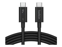 Belkin CONNECT - Thunderbolt-kabel - Thunderbolt 5 (hane) till Thunderbolt 5 (hane) - USB4 / Thunderbolt 3 / Thunderbolt 4 / Thunderbolt 5 / DisplayPort 2.1 - 1 m - stöd för 8K, USB-strömförsörjning (240W), 4K540Hz stöd INZ005HQ1MBK