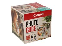 Canon Photo Cube Creative Pack - 2-pack - svart, färg (cyan, magenta, gul) - original - bläckpatron/papperssats - för PIXMA TS5350, TS5350i, TS5351, TS5351i, TS5352, TS5353, TS7450, TS7450i, TS7451, TS7451i 3713C012
