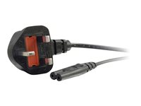 C2G Non-Polarised Power Cord - Strömkabel - power IEC 60320 C7 till BS 1363 (hane) - AC 250 V - 1 m - formpressad - svart - Storbritannien 80611
